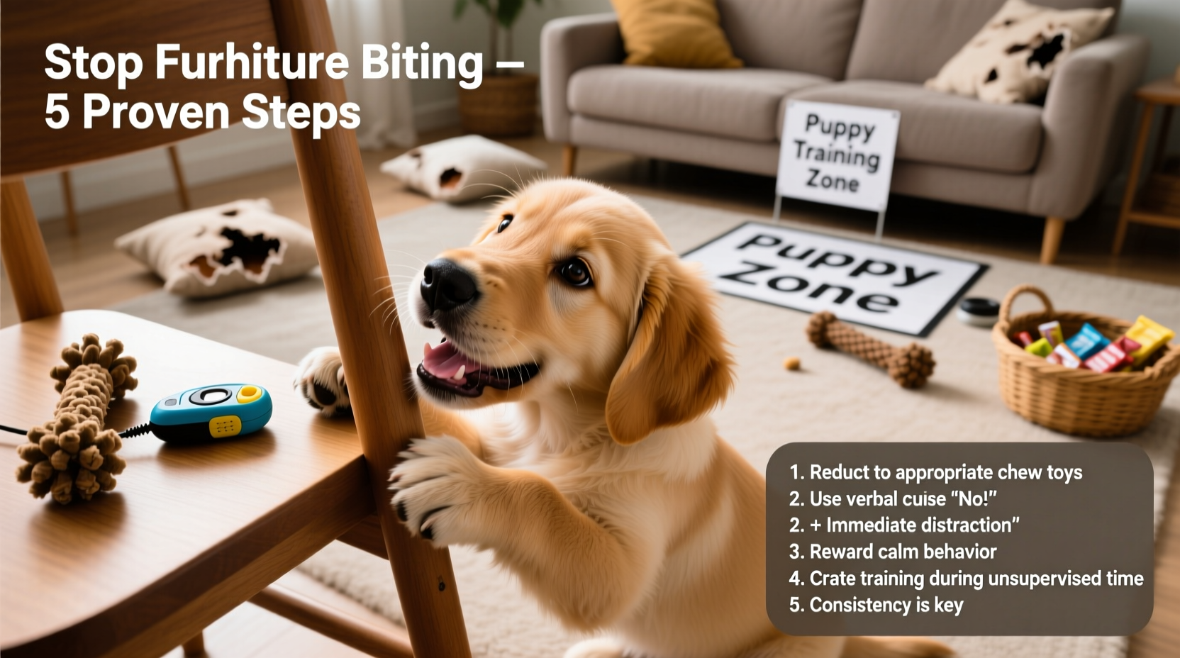 how to train a stubborn puppy to stop biting furniture for good