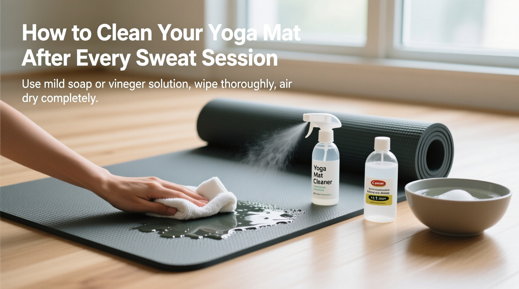 how to clean your yoga mat after every sweaty session properly
