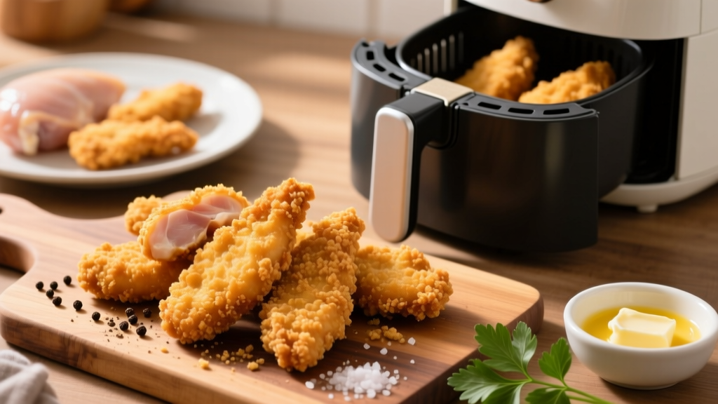 Air Fryer Flour-Breaded Chicken Tenders (Crispy!)