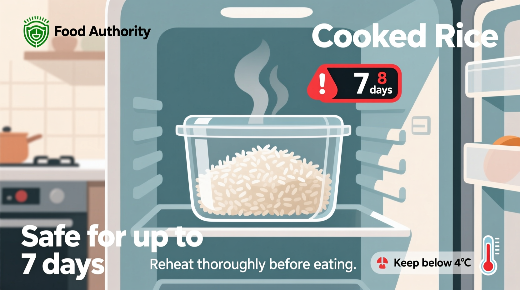 how long can cooked rice stay in fridge