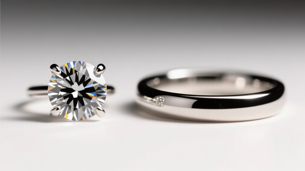 Side-by-side macro view of a 0.15ct diamond in a micro-prong setting versus a smooth bezel setting, under bright studio lighting.