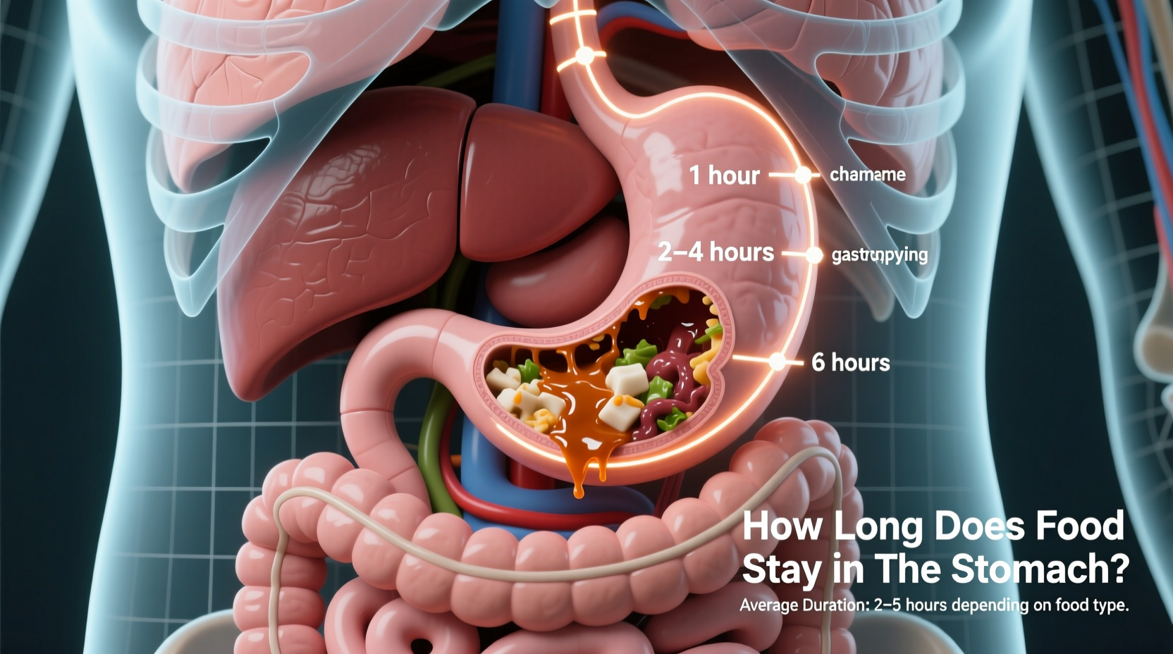 how long does food stay in the stomach