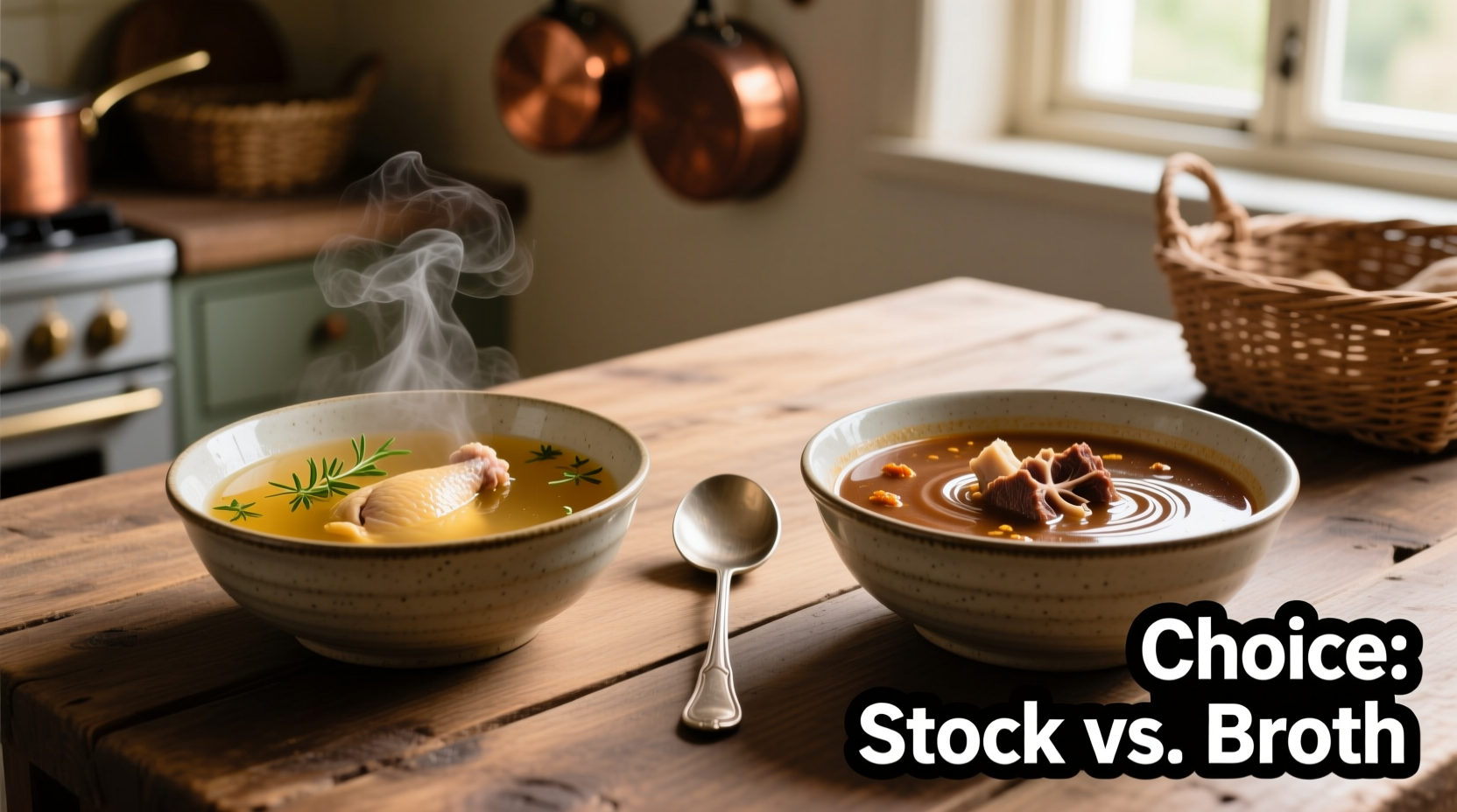 choosing between stock and broth for soup