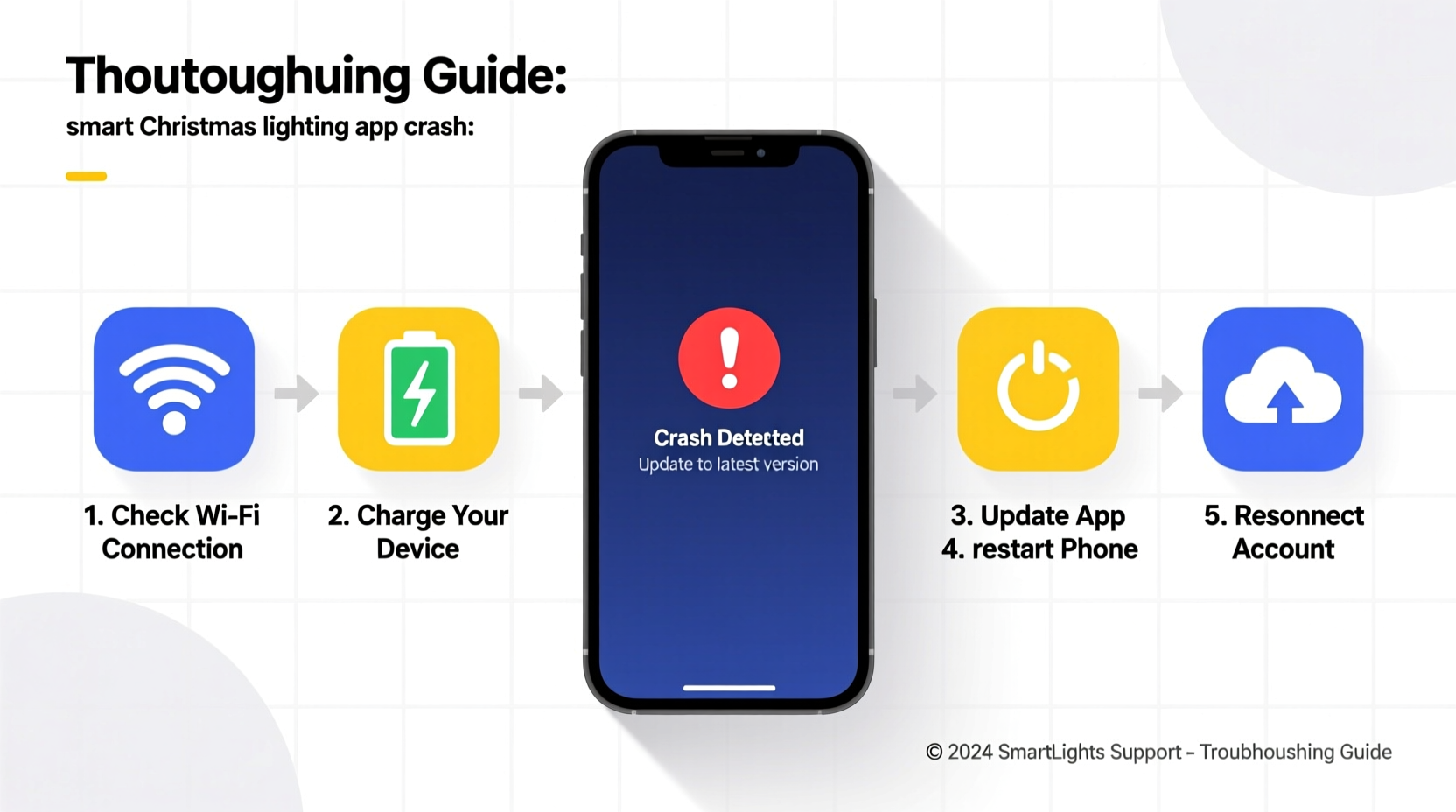 why is my smart christmas lighting app crashing troubleshooting steps