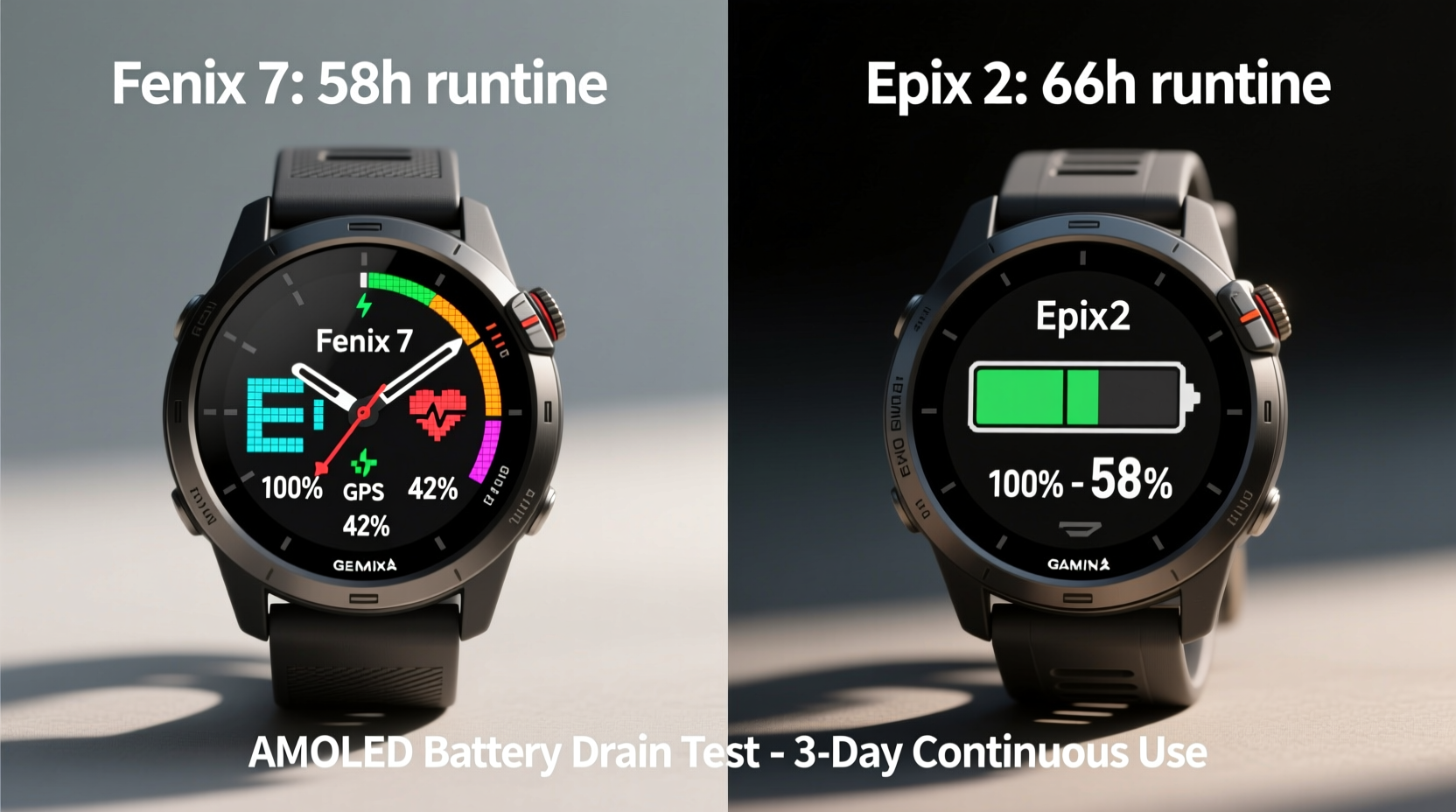 garmin fenix 7 vs epix 2 is the amoled screen battery drainer