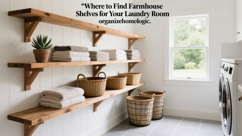 Where to Find Farmhouse Shelves for Your Laundry Room
