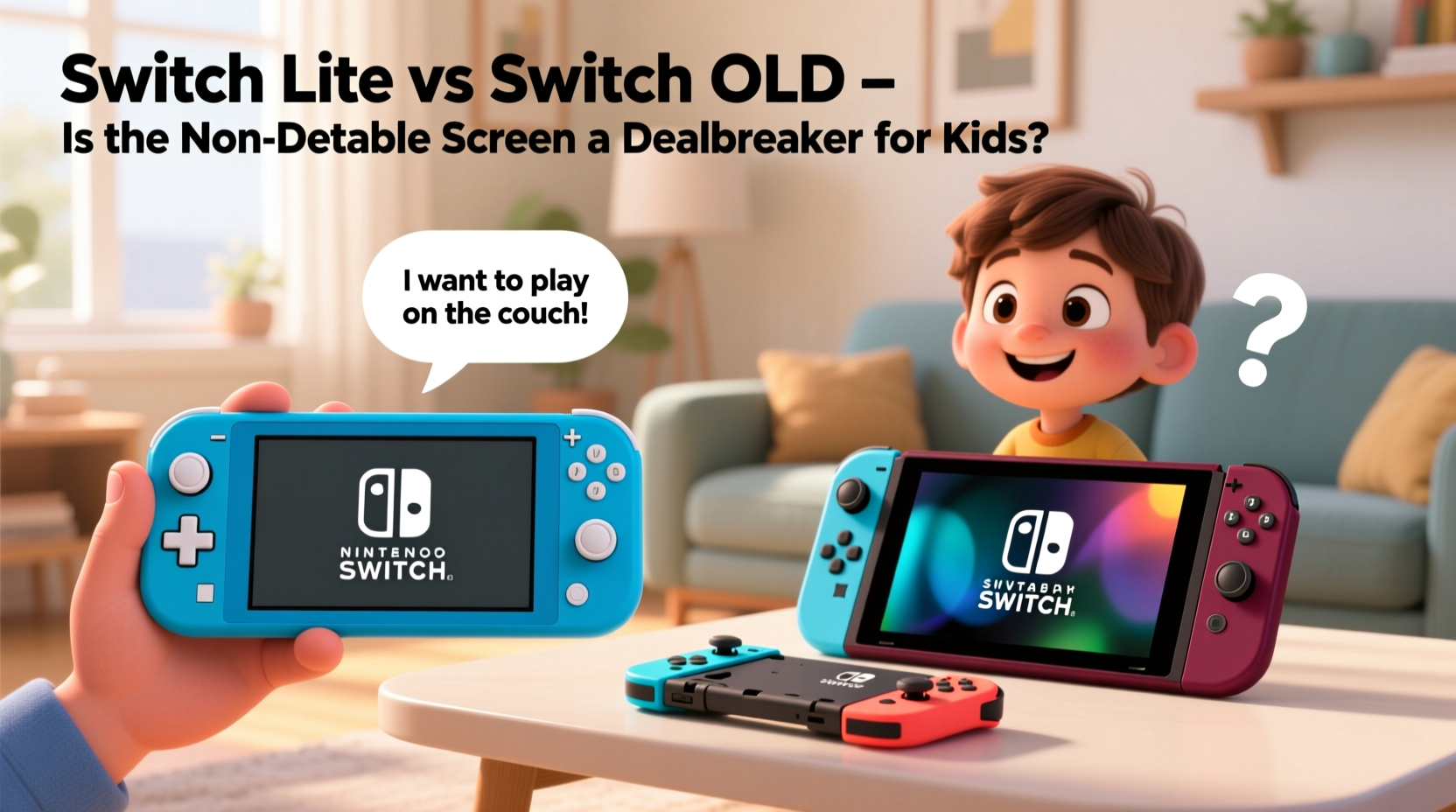 switch lite vs switch oled is the non detachable screen a dealbreaker for kids