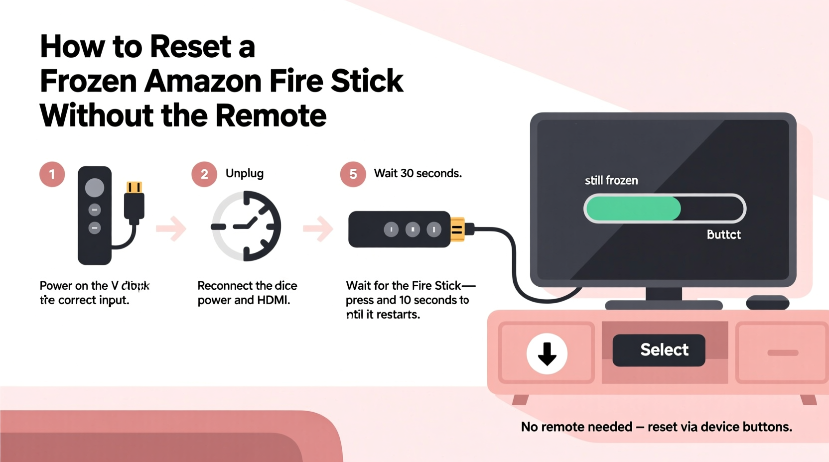 step by step guide to resetting a frozen amazon fire stick without the remote