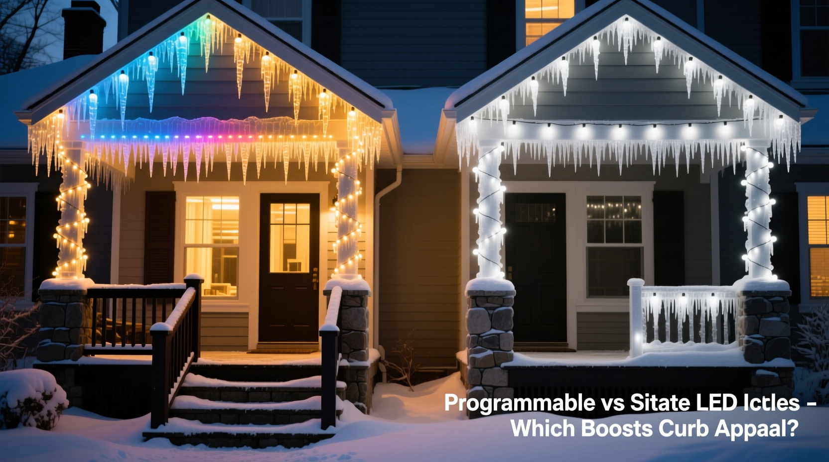programmable led icicles vs static ones which create better curb appeal