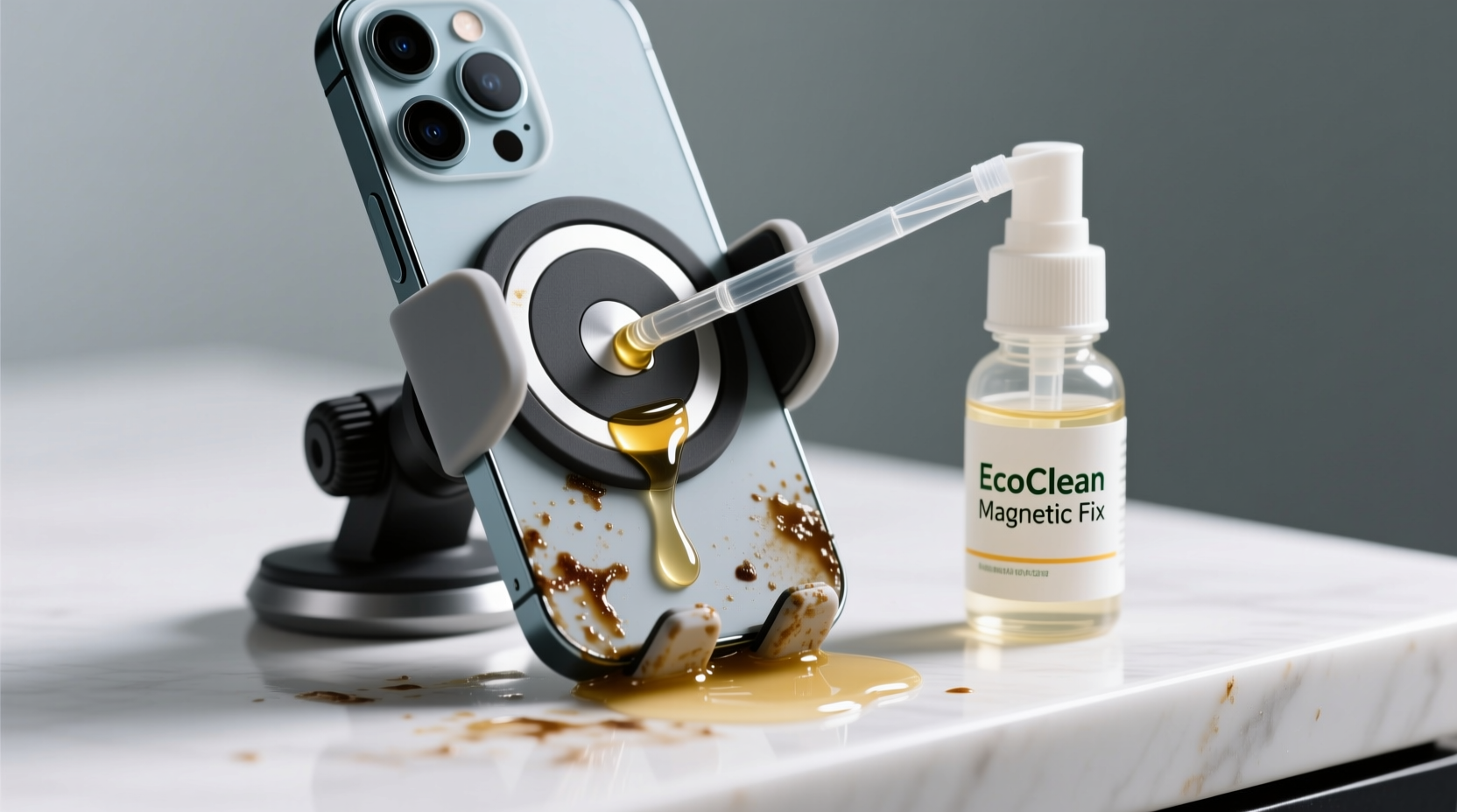 how to clean magnetic phone mounts stained with sunscreen