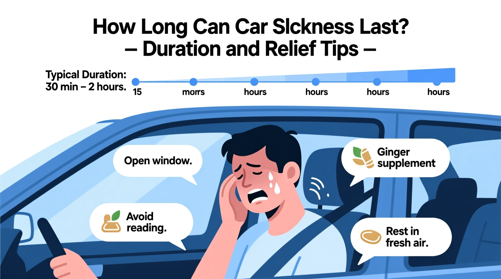 how long can car sickness last