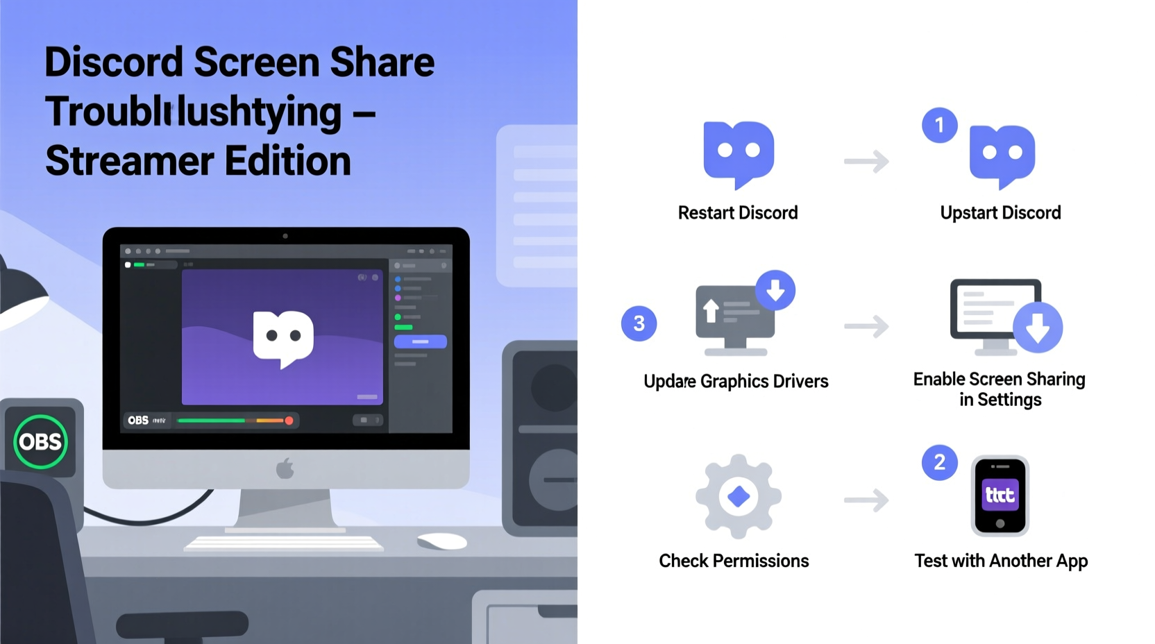 discord screen share not working troubleshooting steps for streamers