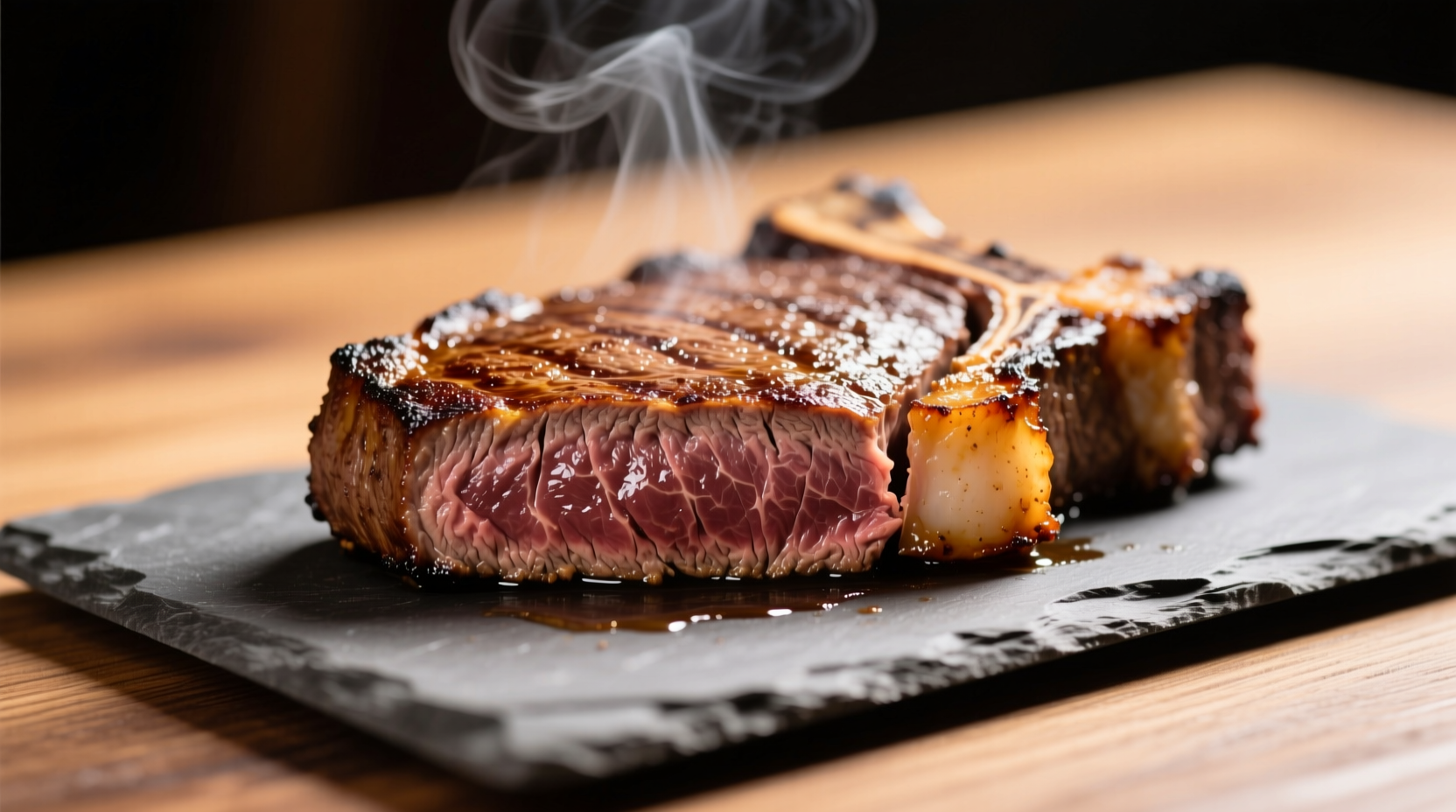 Perfectly seared minute steak with golden crust