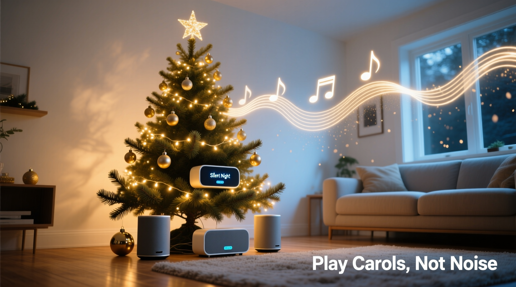 how to add bluetooth speakers inside a christmas tree for ambient carols