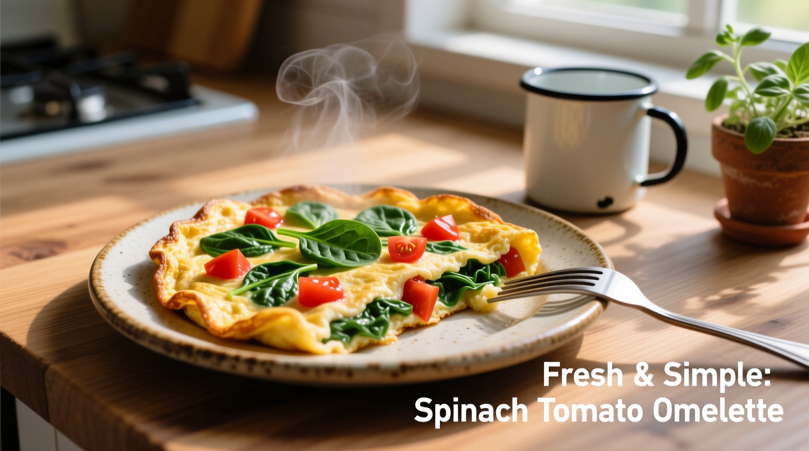 Perfect Spinach Tomato Omelette Recipe in 15 Minutes
