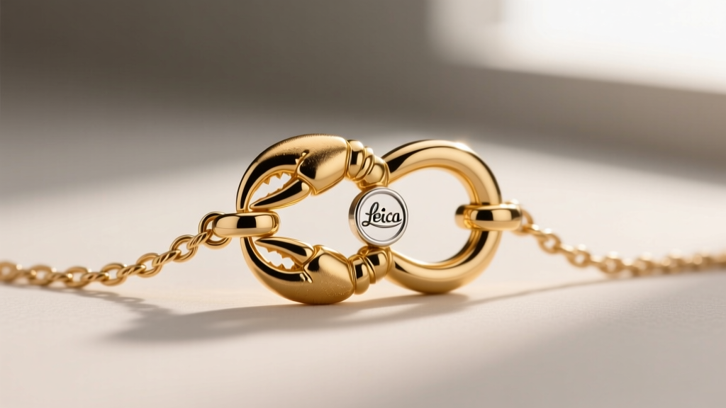 Macro photo of a gold vermeil lobster clasp on a fine cable chain, showing the 925 sterling silver stamp on the jump ring detail.
