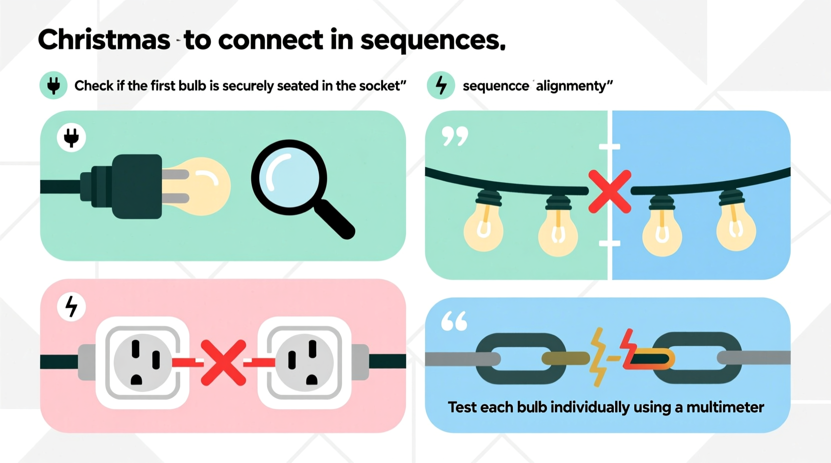 why are some christmas lights not connecting in sequences troubleshooting guide