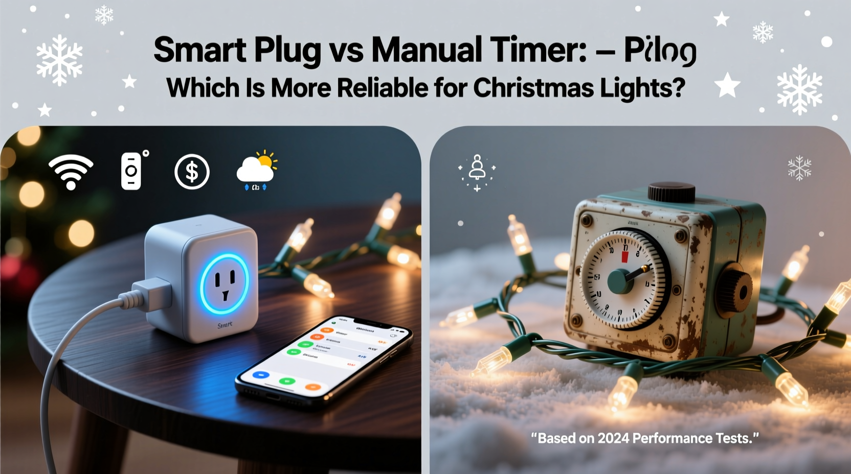 smart plug vs manual timer for scheduling christmas lights which is more reliable