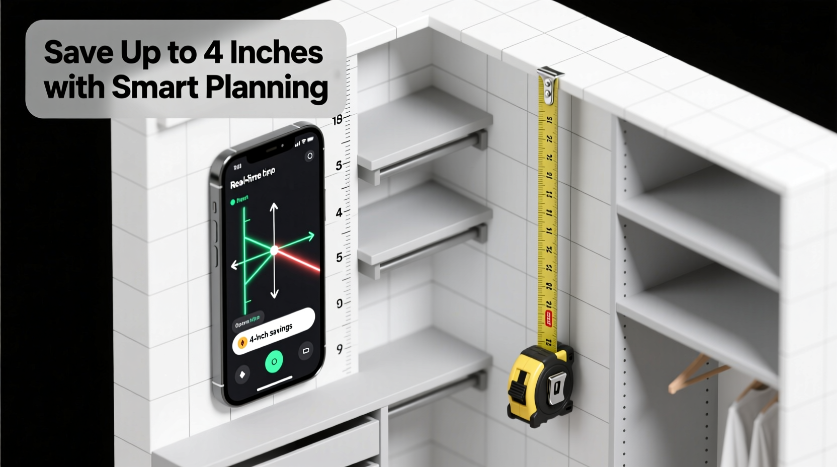 closet rod height calculator vs tape measure