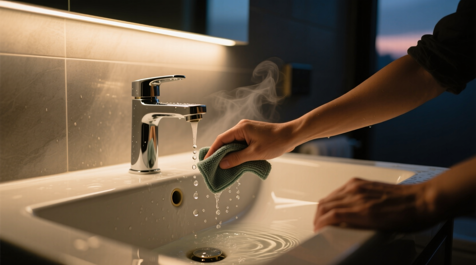 nightly sink scrub bathroom scrub