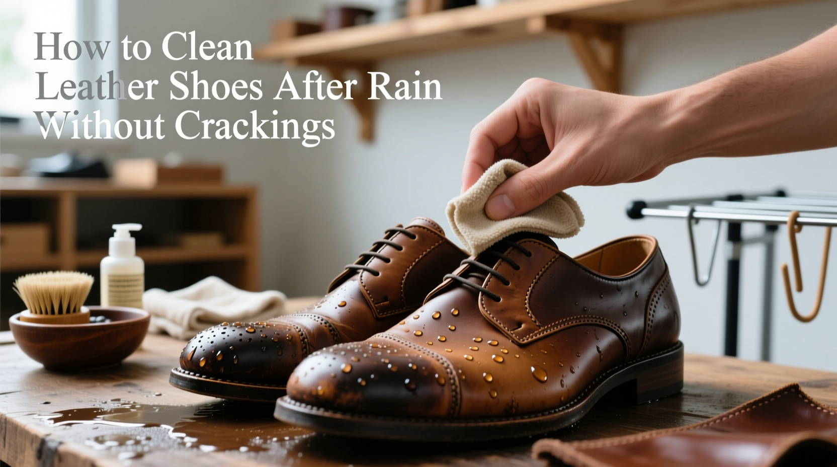 how to clean leather shoes after rain without cracking