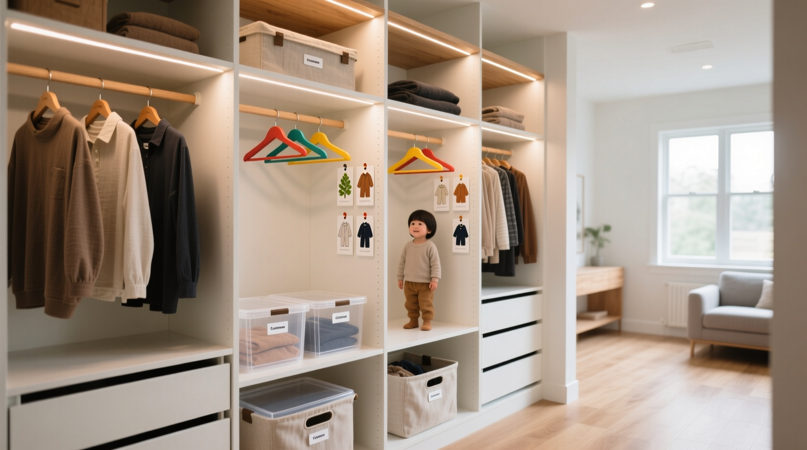 closet organization tips for working parents