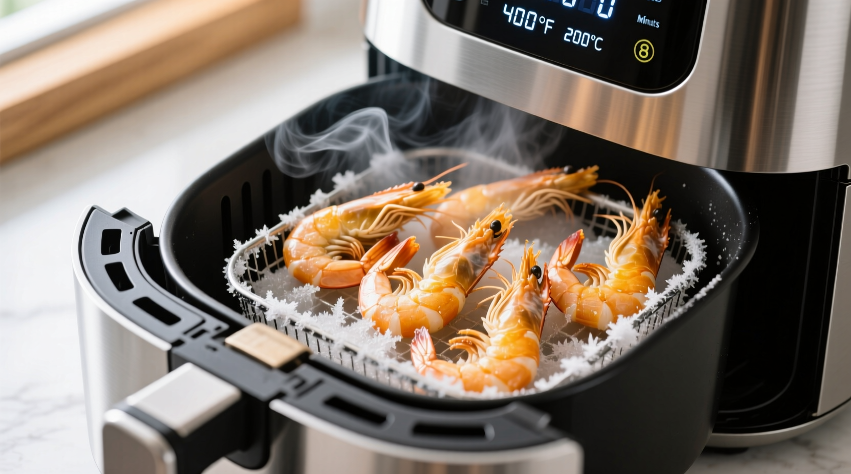 Air Fry Your Frozen Shrimp Without Thawing Them First