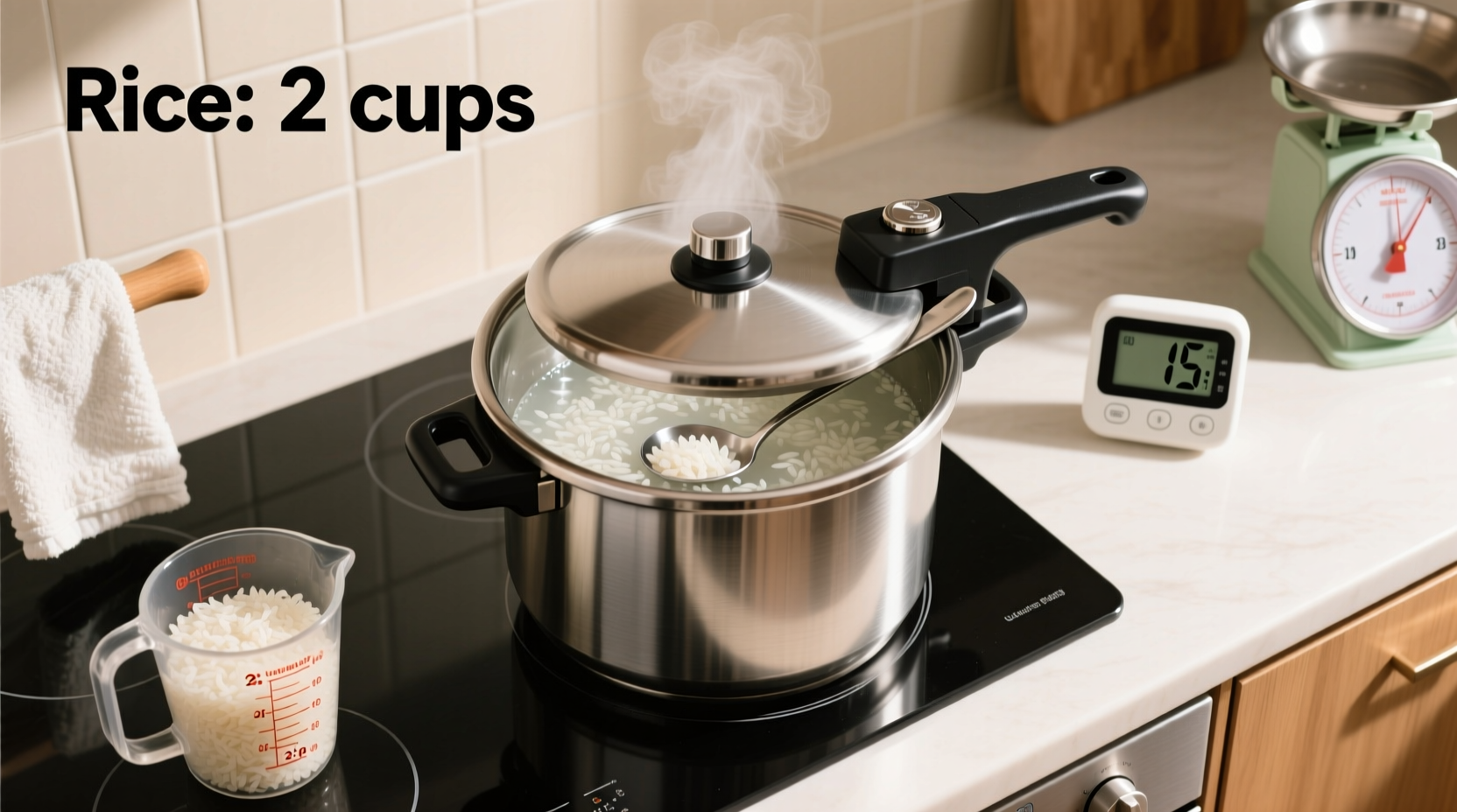 how to make rice in pressure cooker