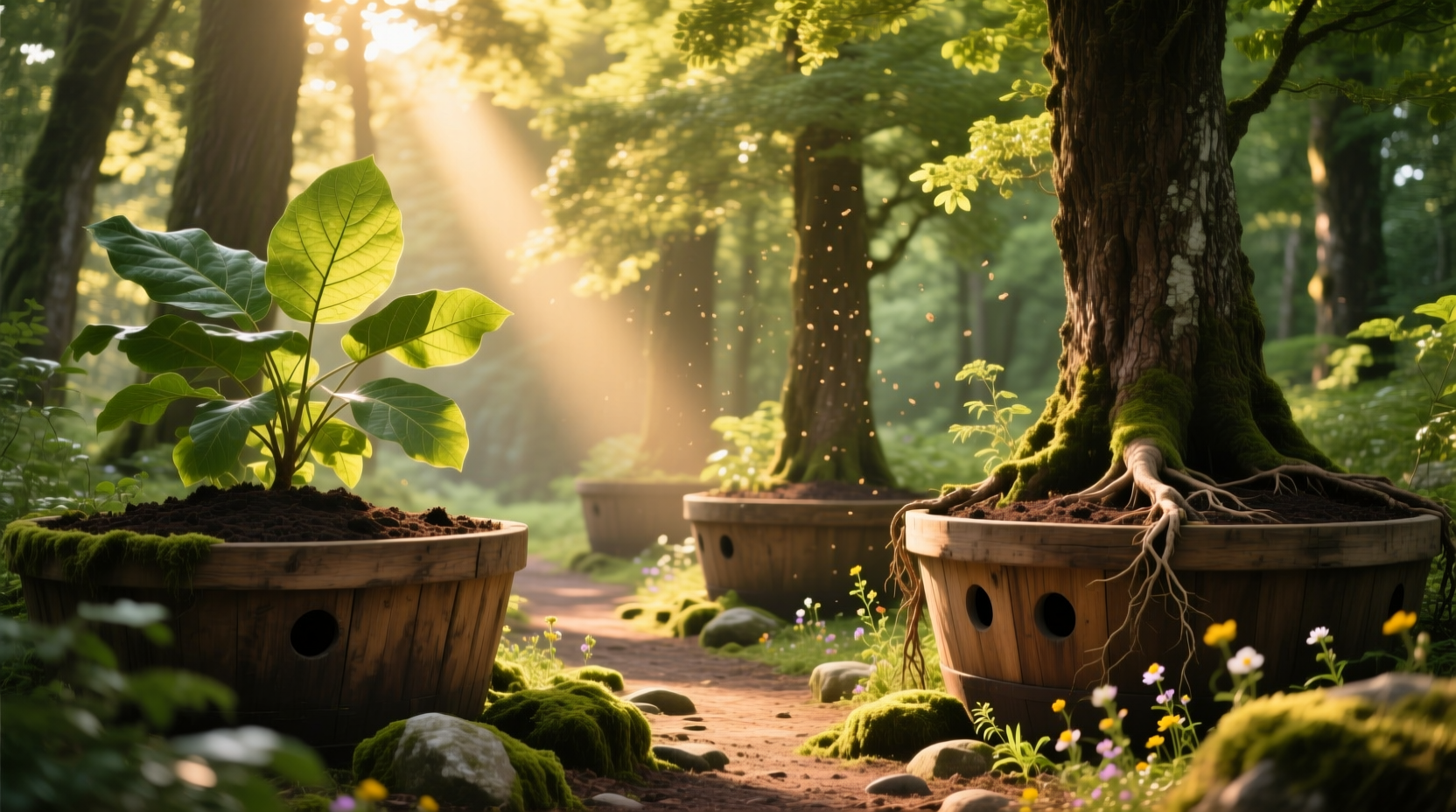 trees for containers full sun