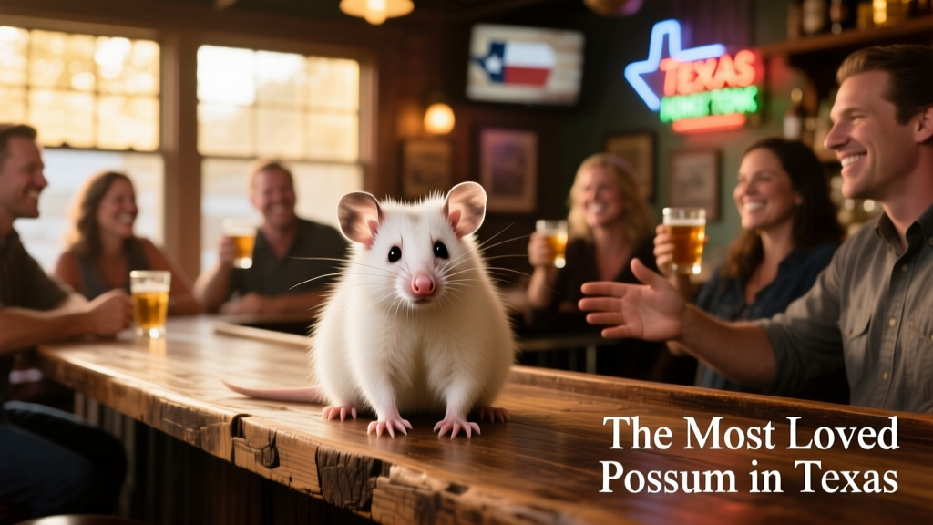 Perfectly White Possum Getting All the Love in a Texas Bar Will Make Anyone’s Day