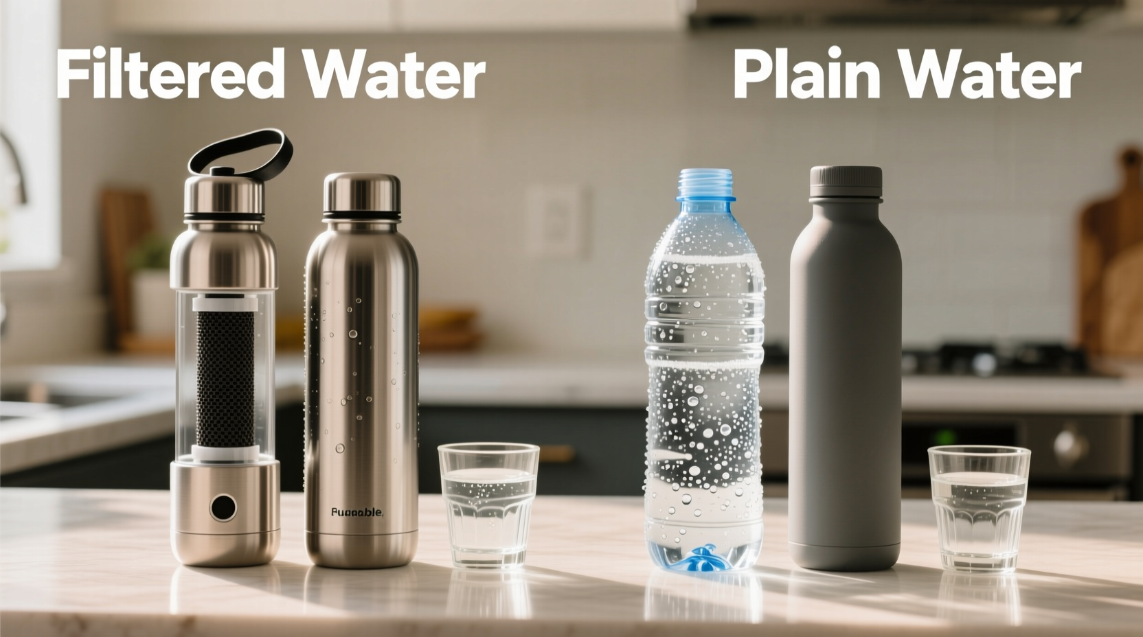 reusable water bottles with filters vs regular bottles which tastes better
