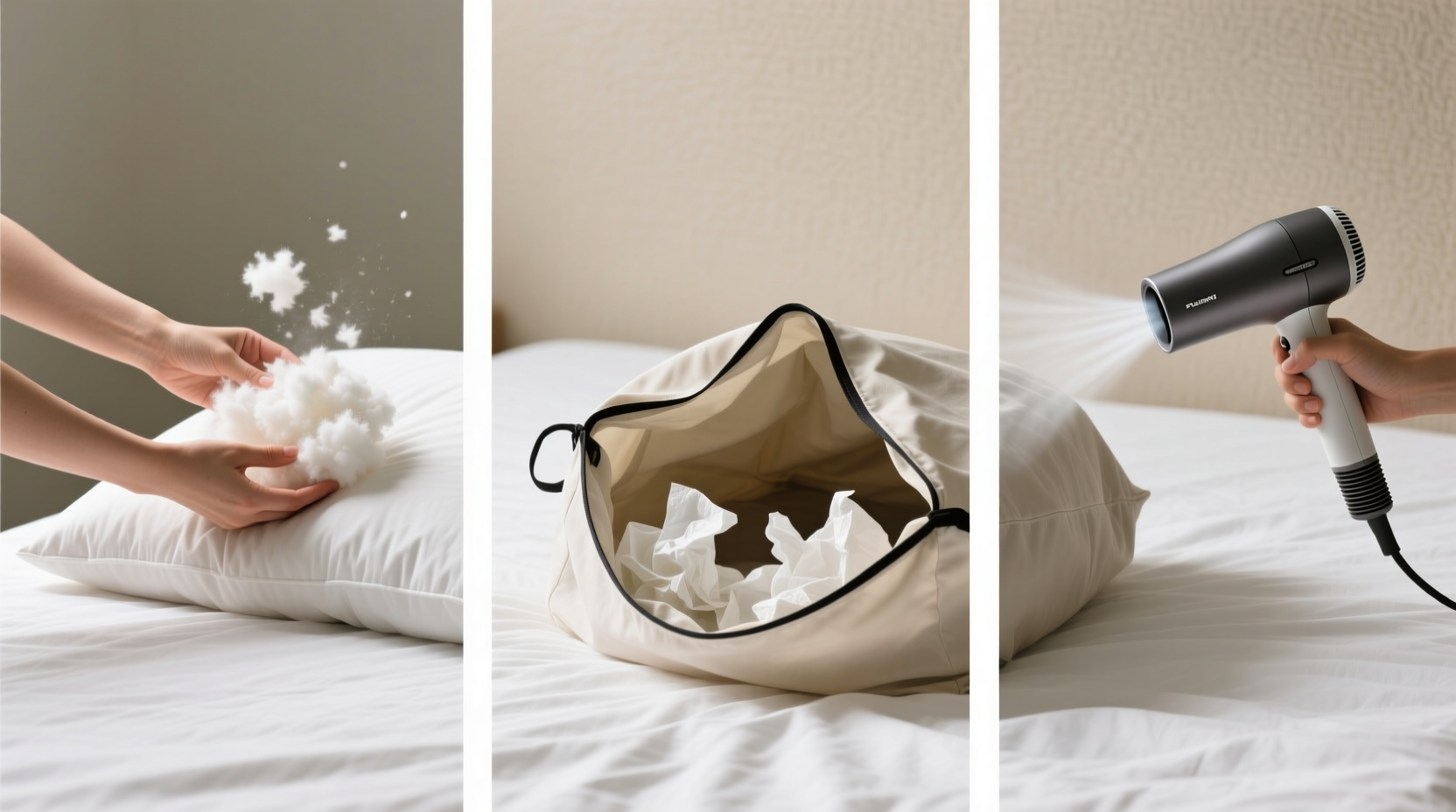how to restore fluffiness to down pillowcases