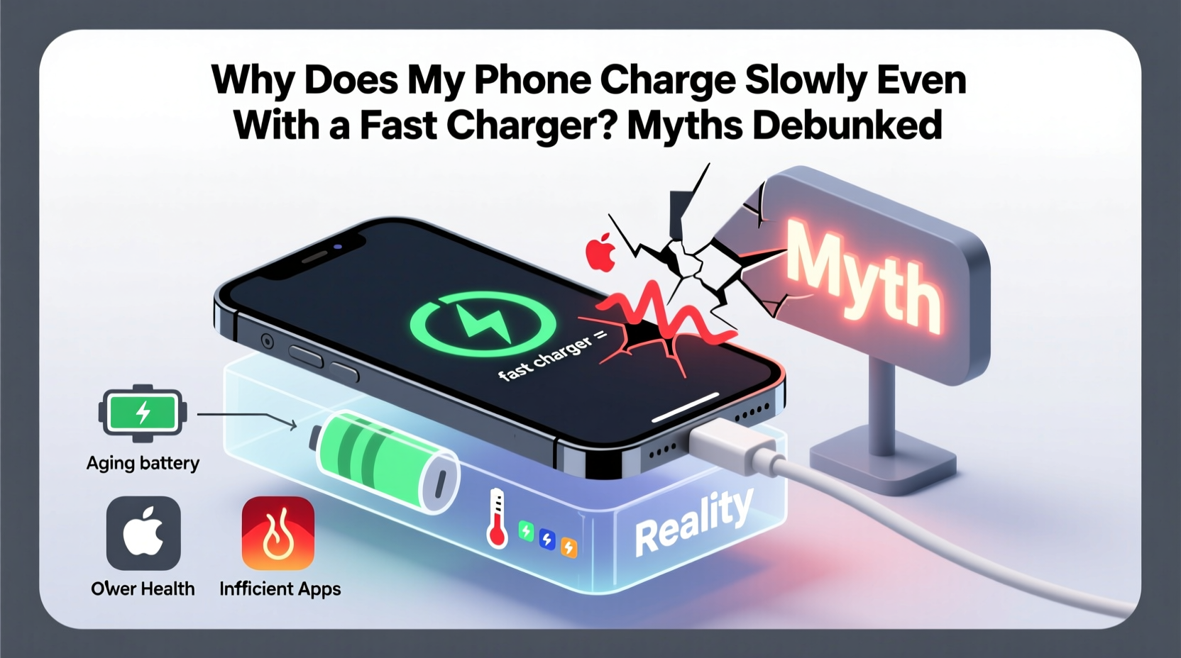 why does my phone charge slowly even with a fast charger cable myths debunked