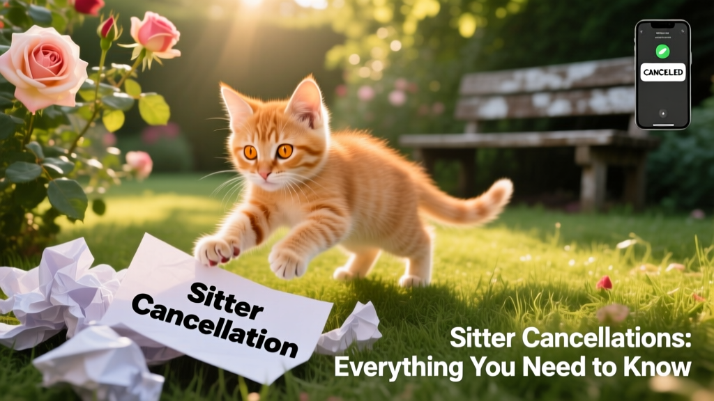 Kitten playing in a sunny garden