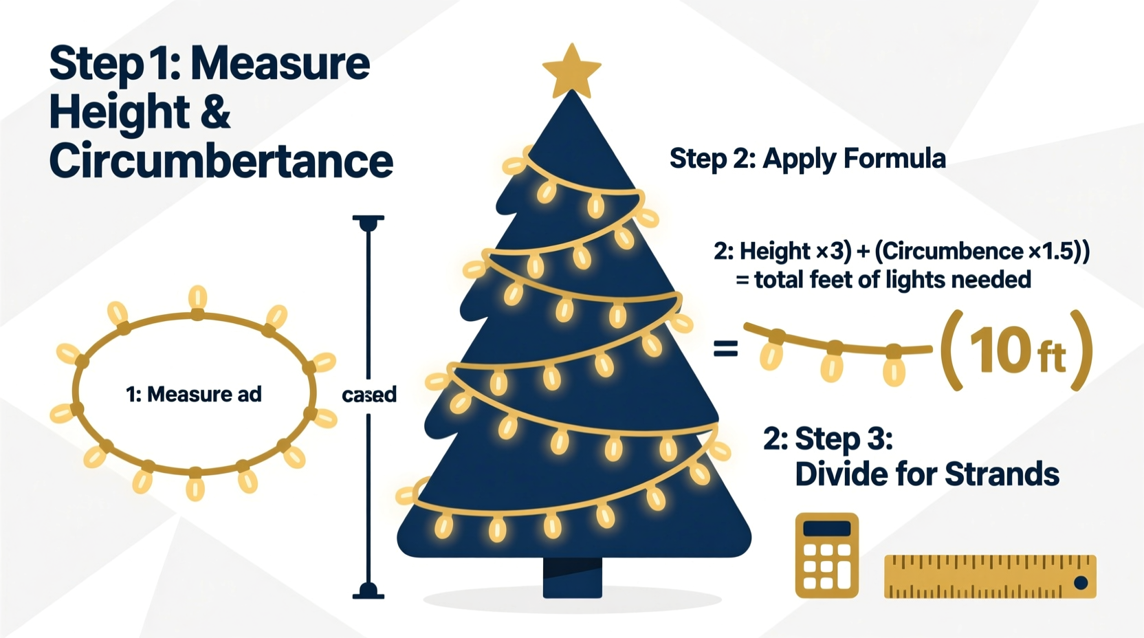 how to calculate how many strands of lights your tree actually needs