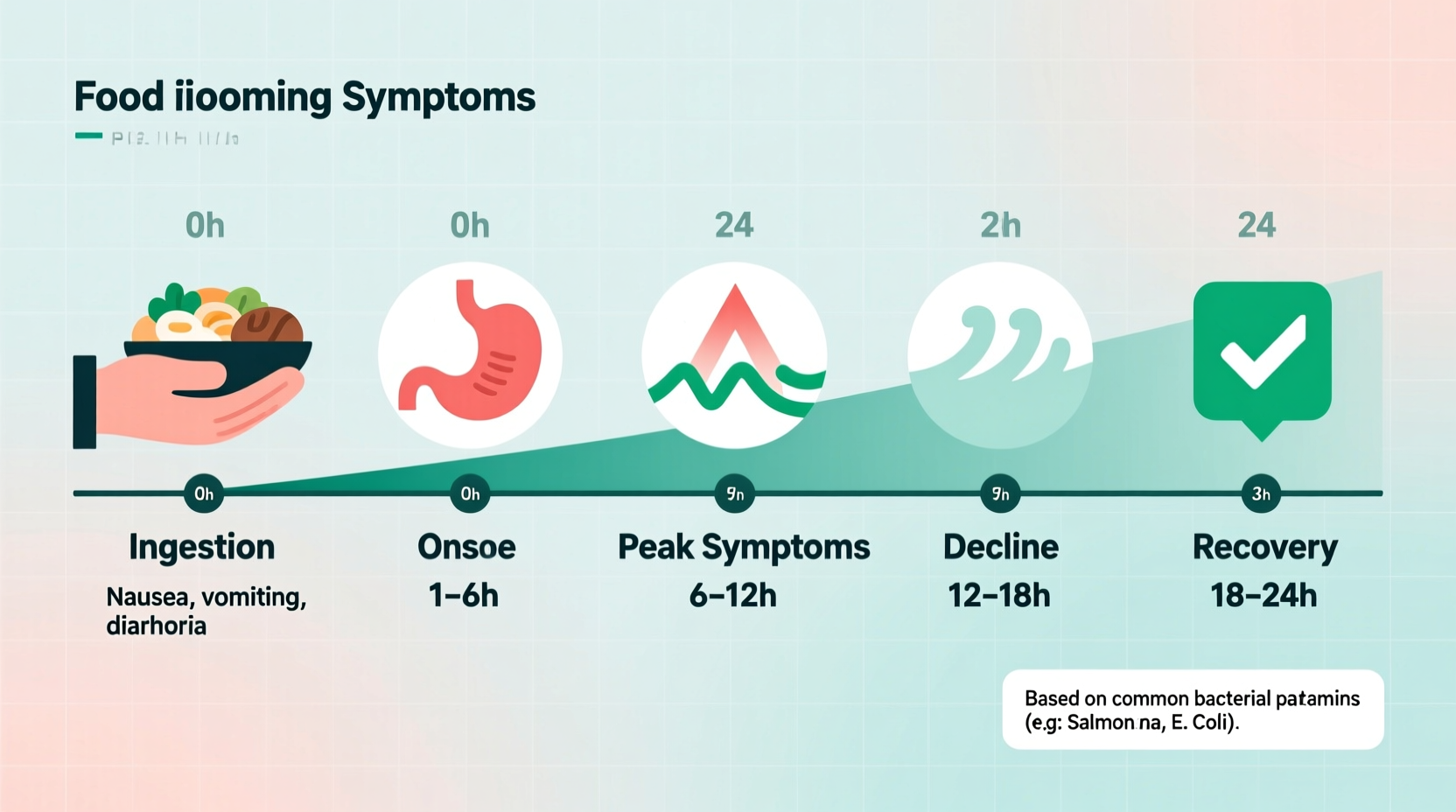Timeline of food poisoning symptoms development