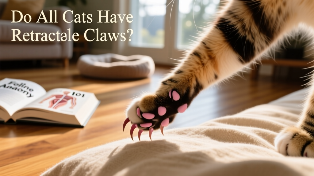 Close-up of a domestic cat’s paw showing extended claws