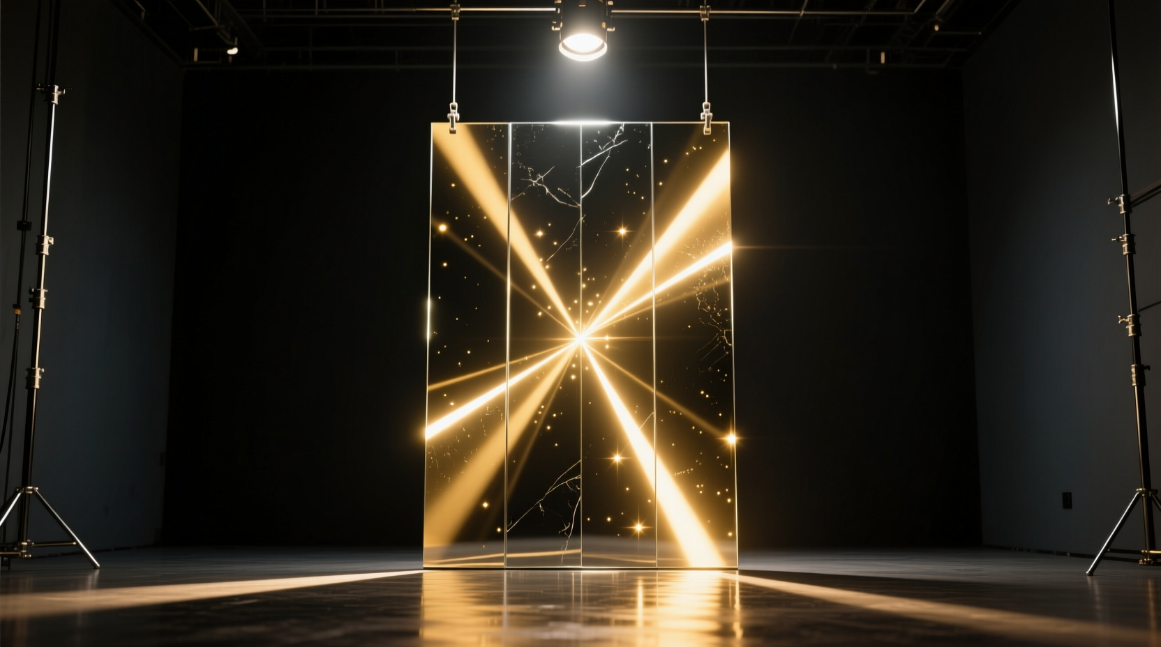 how to create a mirrored backdrop effect for dazzling light reflection