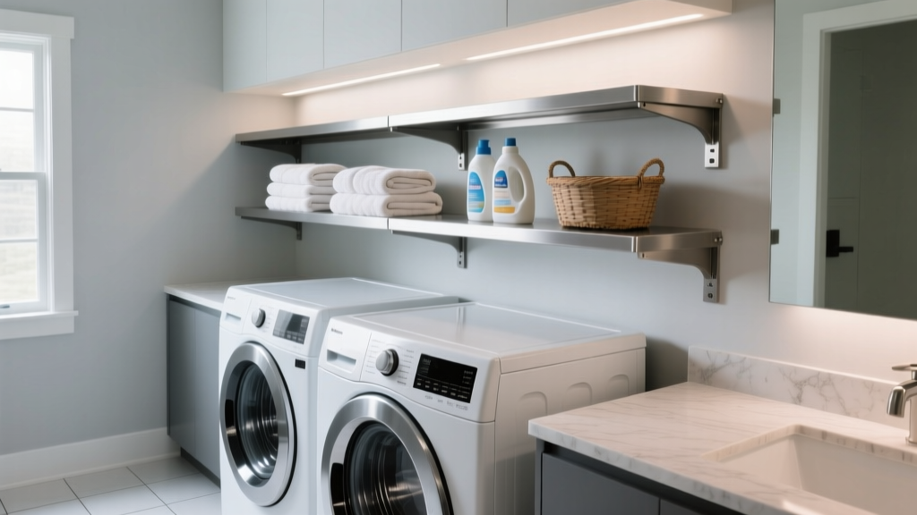 How to Install an Above Washer Dryer Shelf (Step-by-Step)