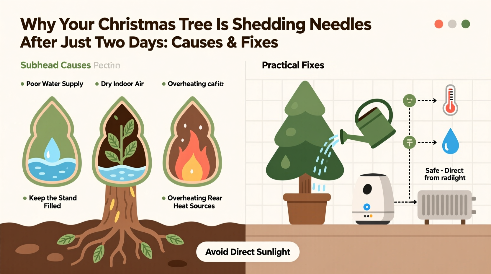 why is my christmas tree shedding needles after only two days causes and fixes