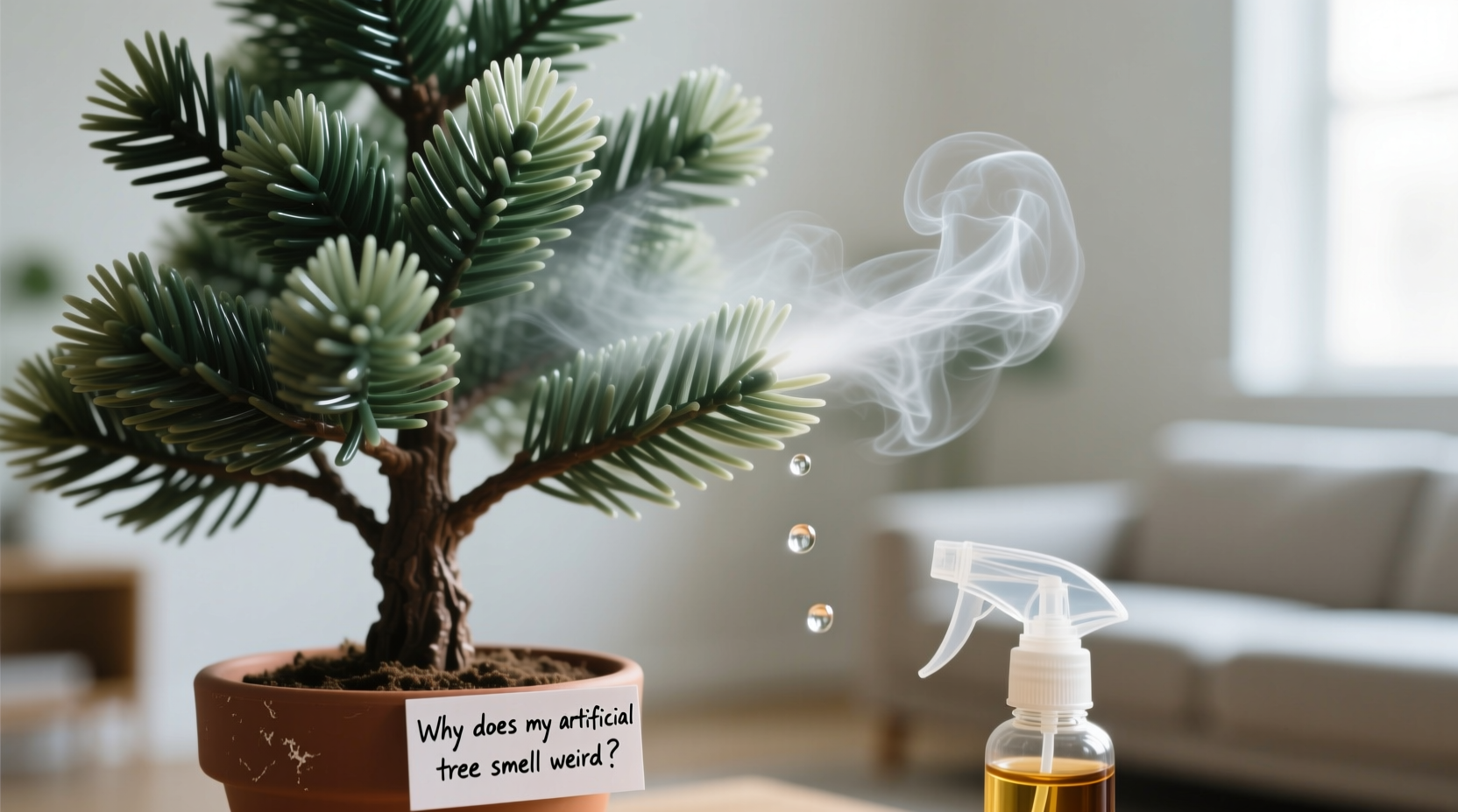 why does my artificial tree smell weird at first and how to fix it fast