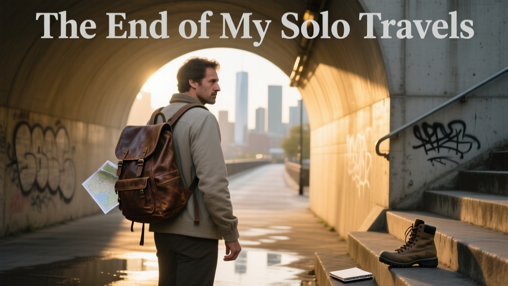 a solo traveler in a tunnel