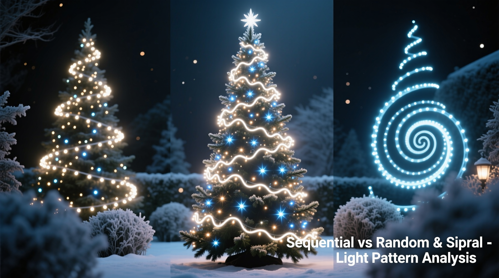 christmas tree lighting sequence planner sequential vs random vs spiral for dynamic visual interest