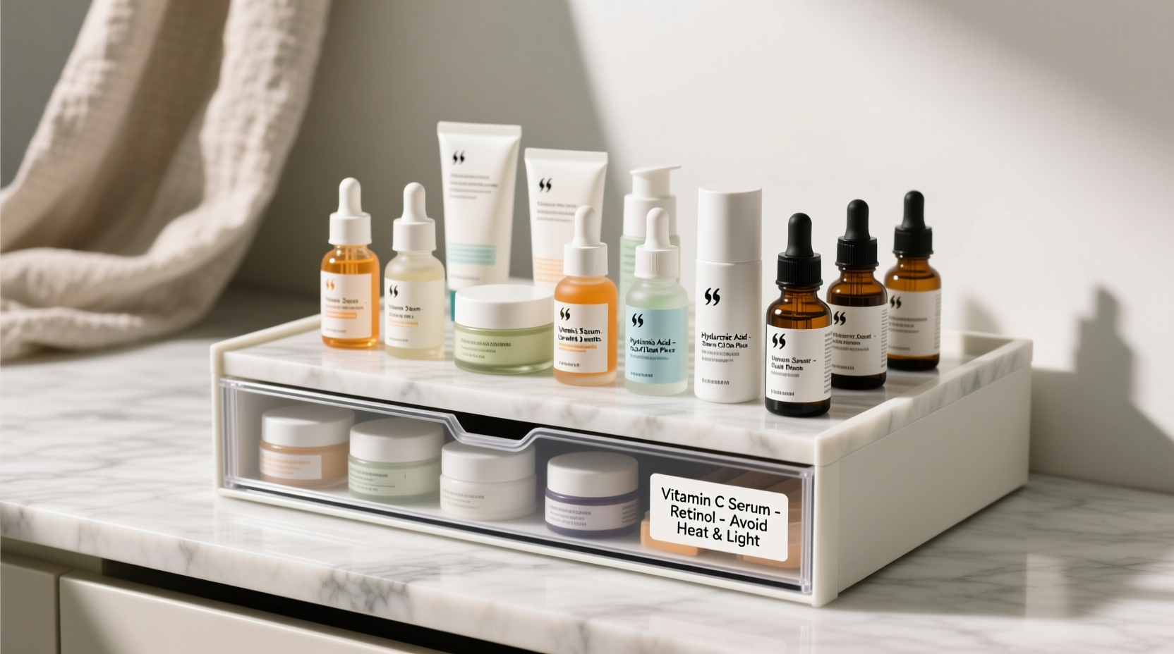 how to safely store opened skincare products to avoid contamination