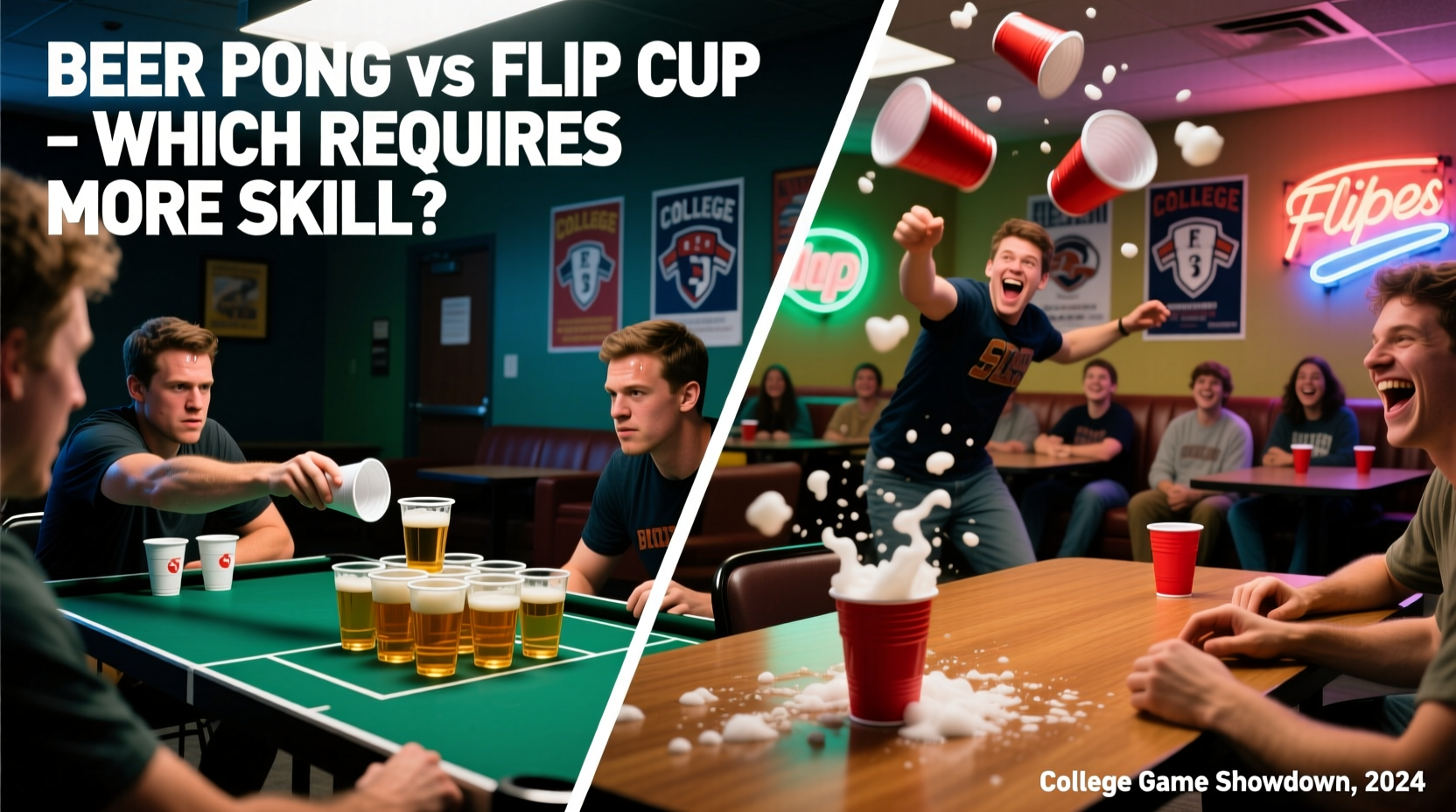 beer pong vs flip cup which college game relies more on skill than luck