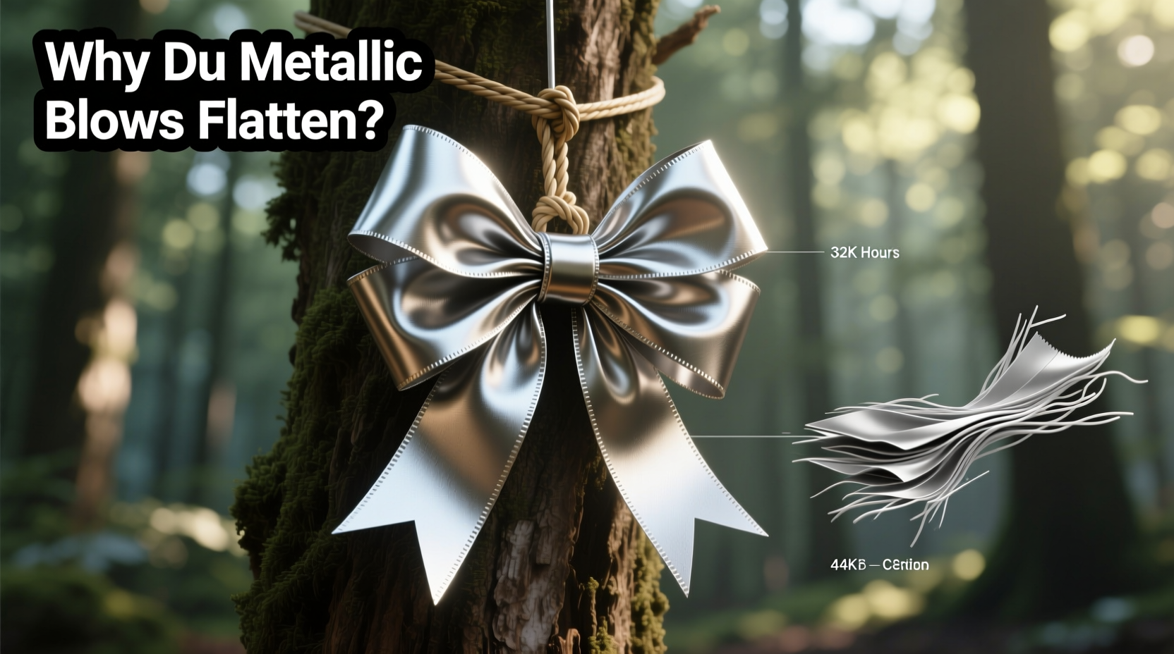 why do my metallic ribbon bows flatten within 48 hours of hanging on the tree