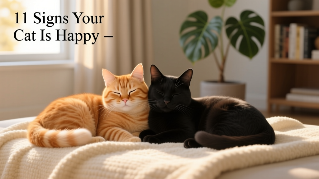 Two cats peacefully resting side by side on a cozy blanket