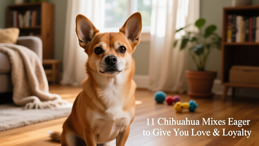 brown Chug dog, Chihuahua and Pug mix, with Chihuahua ears