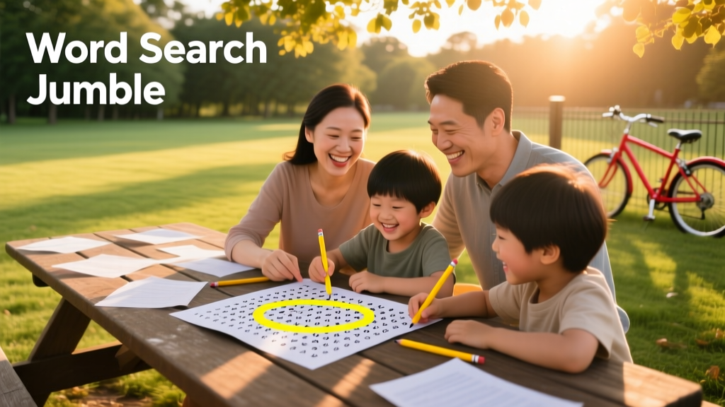 Word Search Jumble: How This Simple Puzzle Boosts Cognitive Flexibility, Reduces Parental Stress, and Strengthens Family Connection