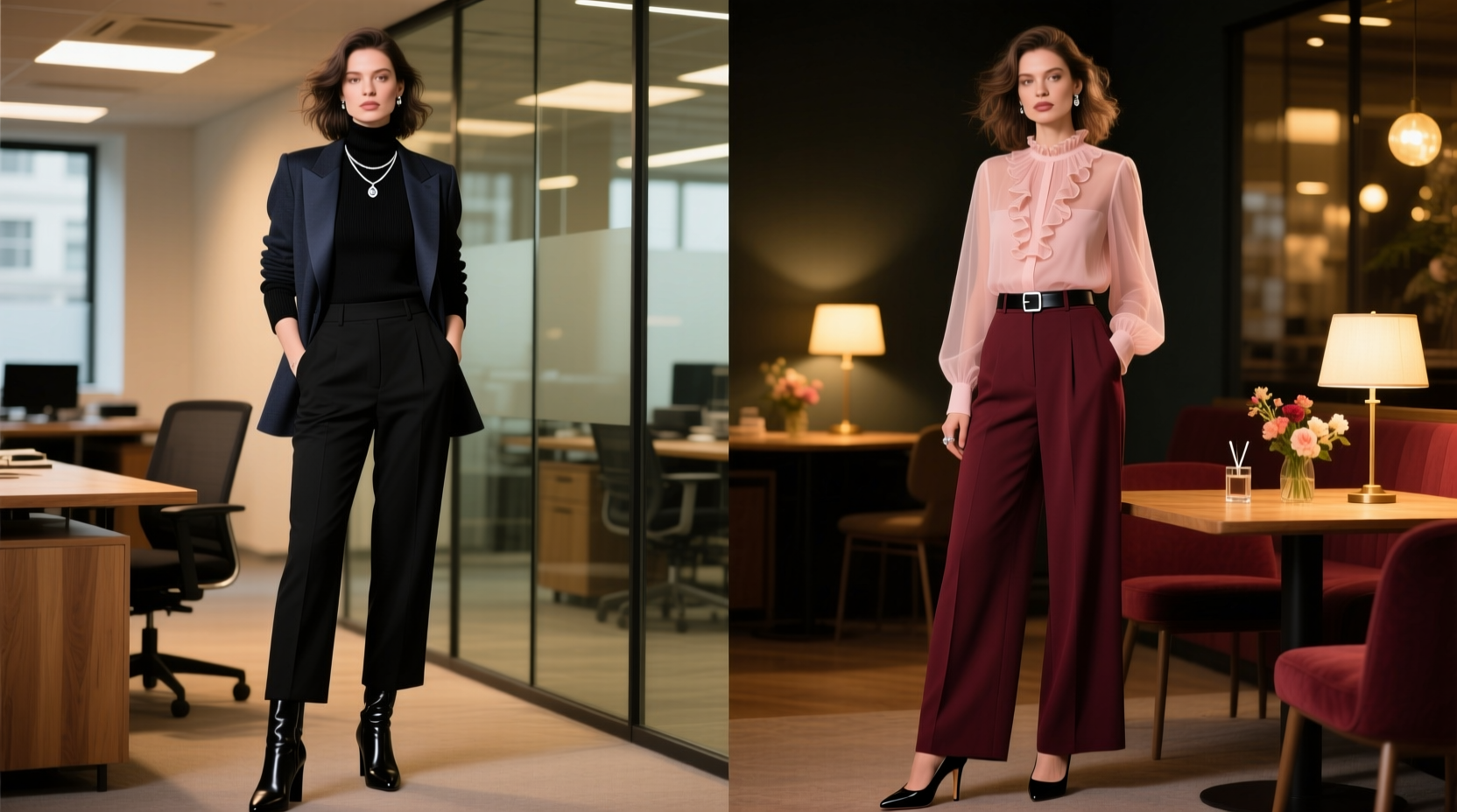 how to style a black turtleneck for both office and date night looks